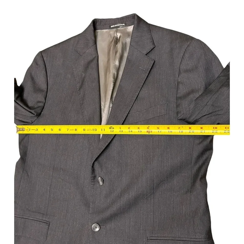 J‎ Hilburn Blazer Mens 43R 32x30 Gray Guabello Wool Coat Suit Set